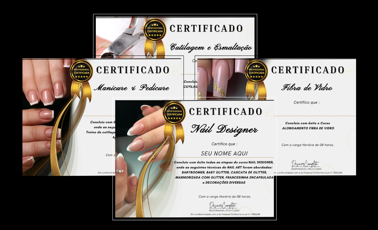 Exemplos de certificados do curso