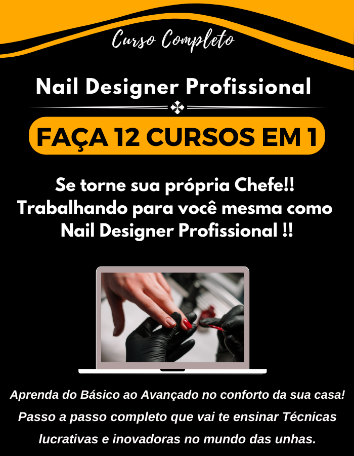 Curso completo Nail Designer Profissional com 12 cursos em 1